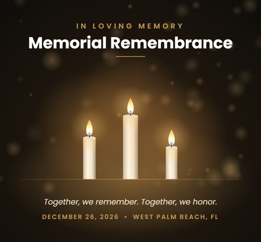 Memorial Remembrance – candles lit in loving memory